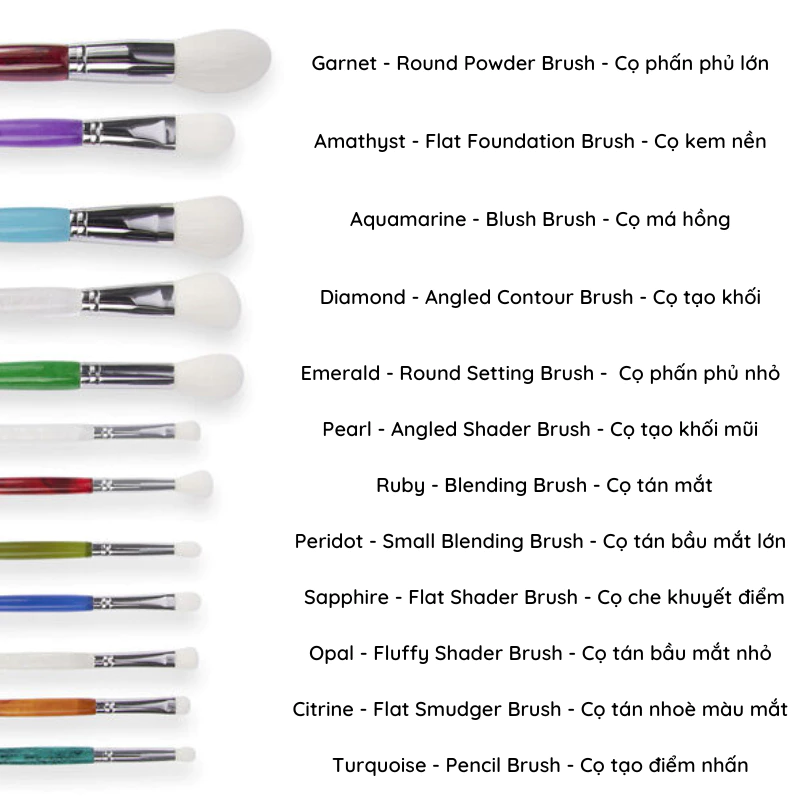 Bộ Cọ Cá Nhân 12 Cây BH COSMETICS Birthstone Brush Vault BHBO21